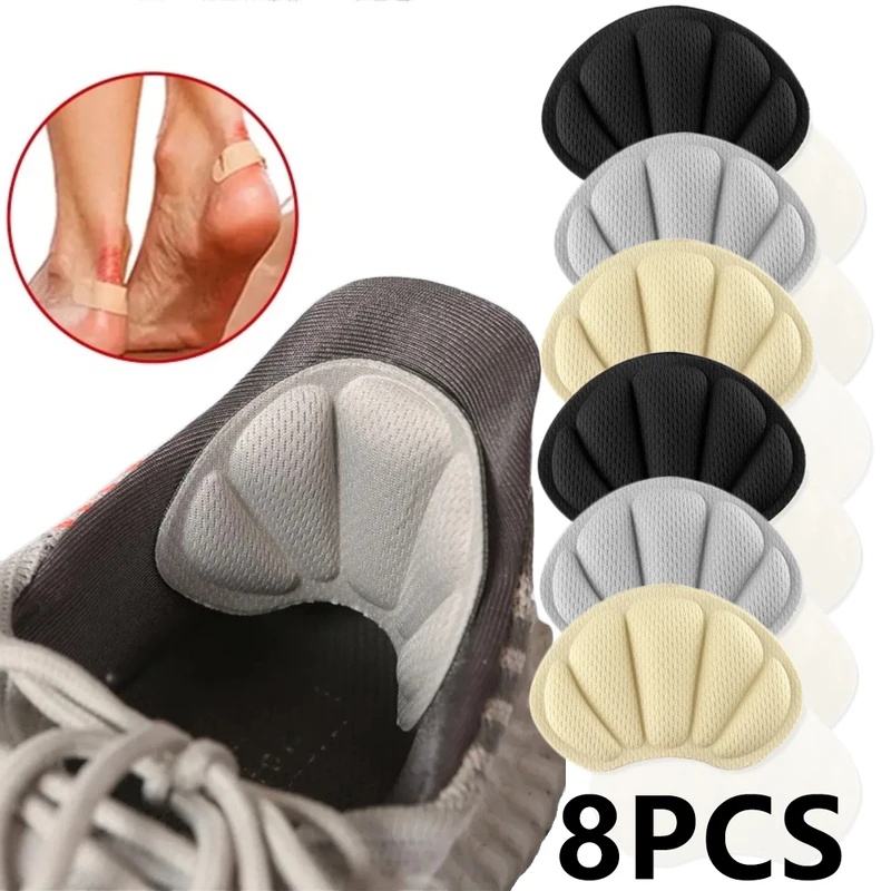 Sneaker Care Foam - แผ่นรองส้นเท้า 4 คู่ ลดขนาดรองเท้า ป้องกันอาการเจ็บปวด แผ่นกันส้นเท้าหลุดสำหรับรองเท้าผ้าใบ