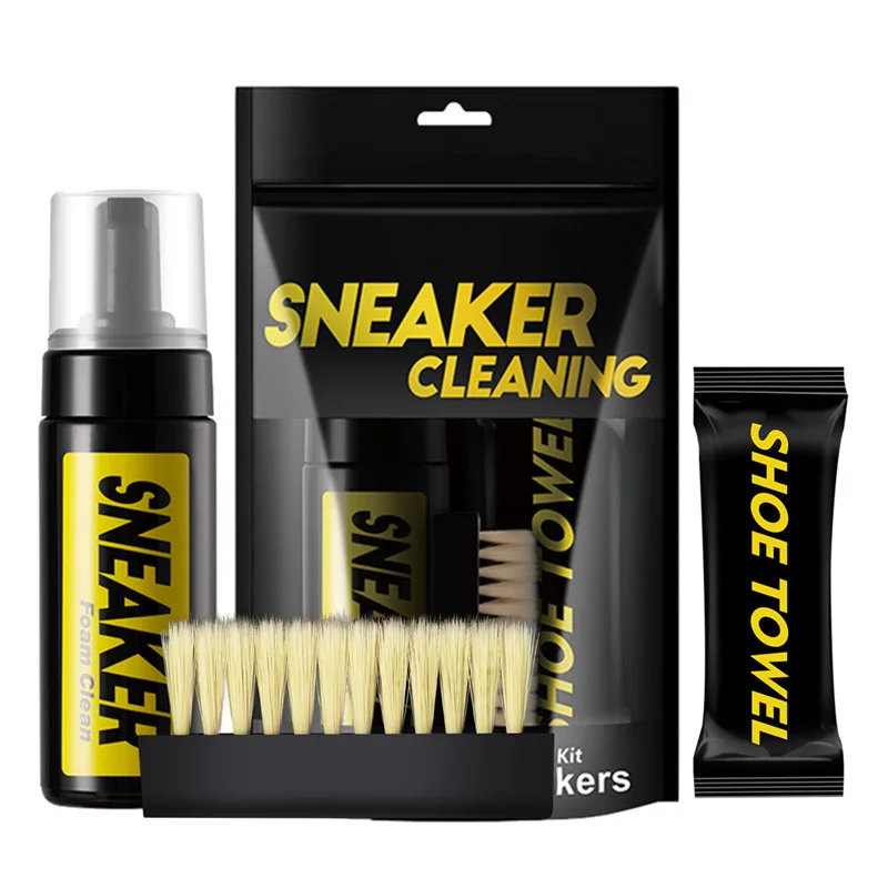 Sneaker Care Cleaning Kit - ชุดทำความสะอาดรองเท้าหนังกลับสีขาว 150 มล. แบบไม่ใช้น้ำ พร้อมแปรงและผ้าสำหรับดูแลรองเท้า