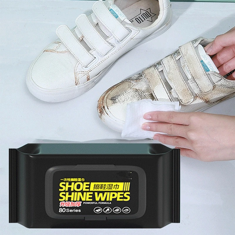 Sneaker Care Cleaning Kit - ผ้าเช็ดทําความสะอาดรองเท้ากลางแจ้งแบบพกพา - ผ้าทําความสะอาดรองเท้าผ้าใบแบบใช้แล้วทิ้งอันทรงพลังสําหรับชุดทําความสะอาดรองเท้าผ้าใบสีขาว