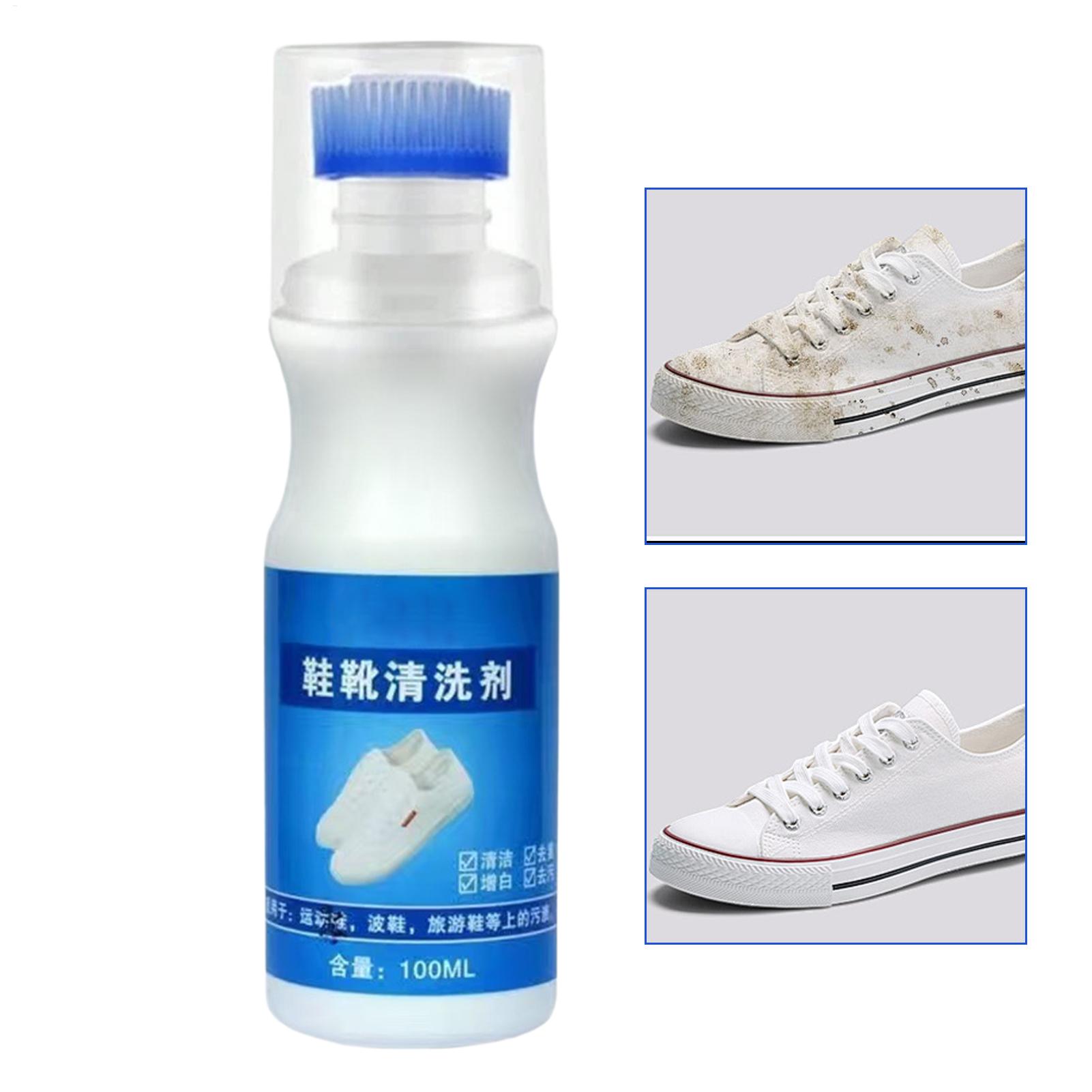 Sneaker Care Cleaning Kit - น้ำยาทำความสะอาดรองเท้าแบบไม่ต้องล้าง 100 มล. น้ำยาขจัดคราบรองเท้าสีขาว สำหรับทำความสะอาดรองเท้าหนัง ผ้าใบ