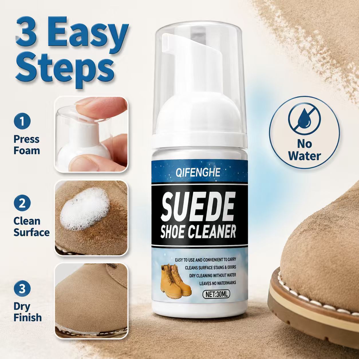 QIFENGHE โฟมทำความสะอาดรองเท้า - Sneaker Care For Suede บทวิจารณ์และราคา